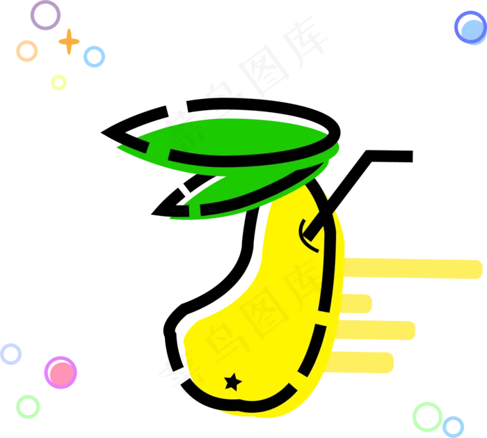 清新MBE芒果图标ai矢量模版下载