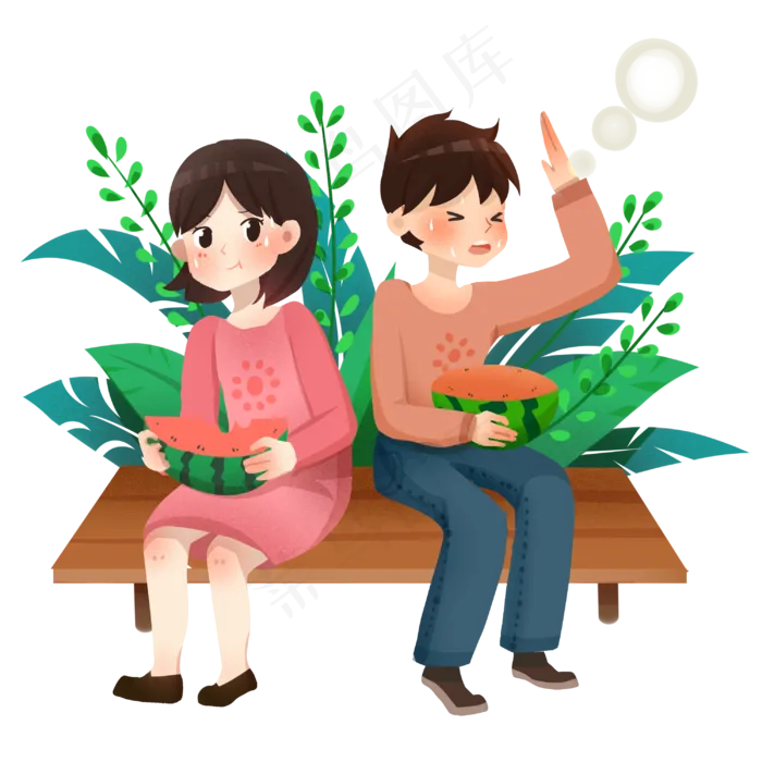 大暑吃西瓜水果(3000X3000(DPI:299))psd模版下载