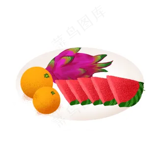 美味水果拼盘图案元素