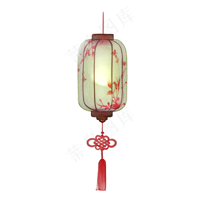 元宵节手绘水彩古风花灯免费下载,免抠元素