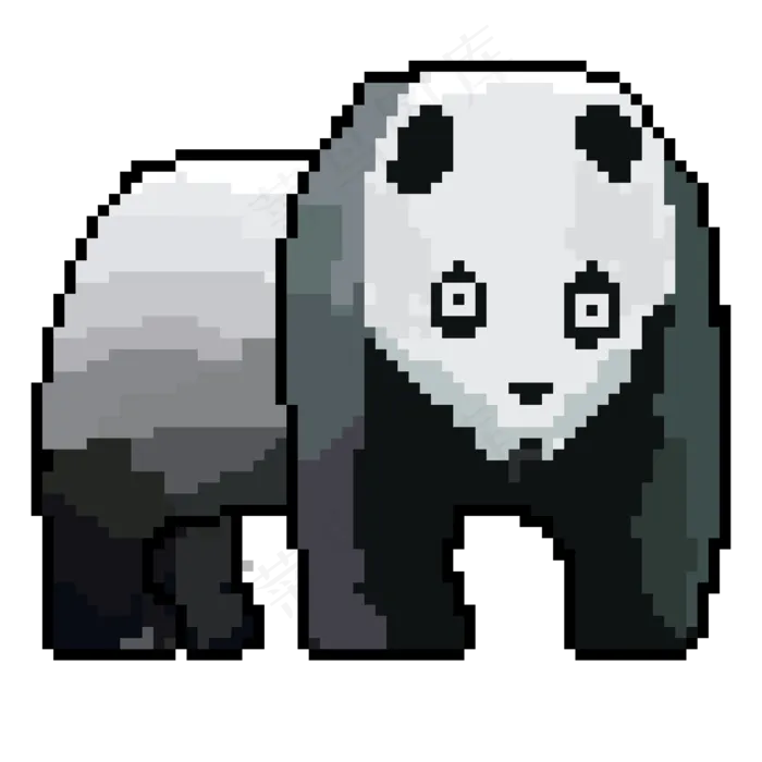 像素风熊猫(2000X2000(DPI:300))psd模版下载