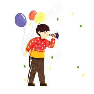 儿童节气球彩带素材