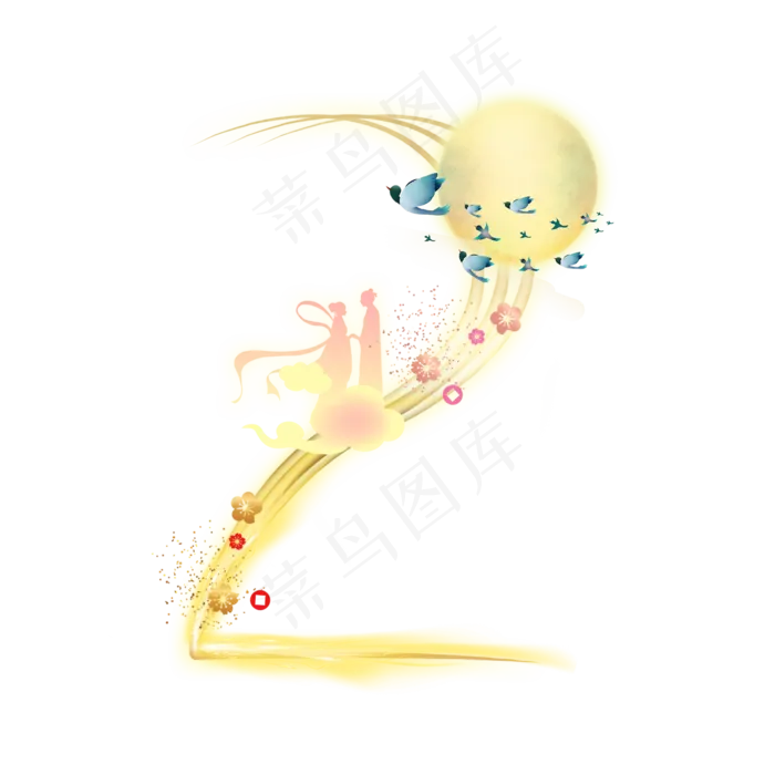 金色发光七夕数字2(2000X2000)