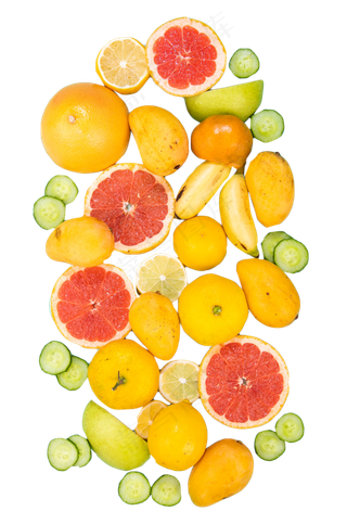 一堆色彩鲜艳的水果