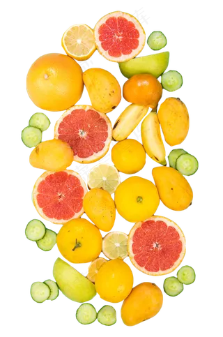 一堆色彩鲜艳的水果