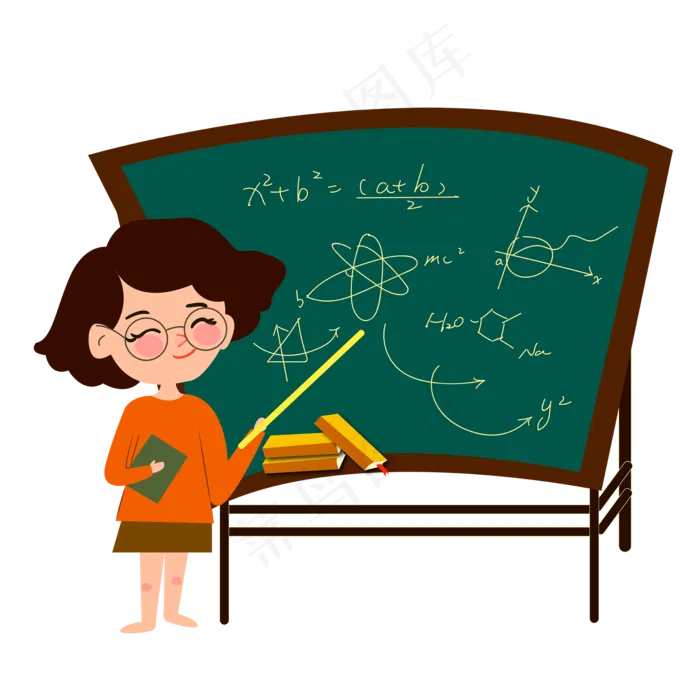 矢量可爱上课的老师,免抠元素