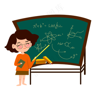 矢量可爱上课的老师,免抠元素