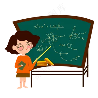 矢量可爱上课的老师,免抠元素