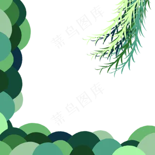 卡通手绘春季柳条边框,免抠元素