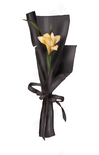 手绘黄色鲜花礼物