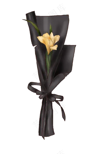 手绘黄色鲜花礼物