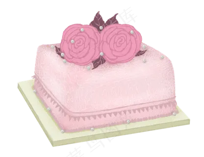 玫瑰花蛋糕PNG免抠图