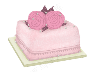 玫瑰花蛋糕PNG免抠图
