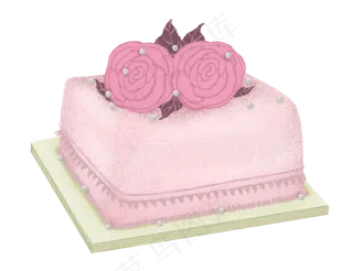 玫瑰花蛋糕PNG免抠图