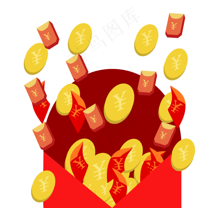 红色优惠券红包金币(4167*4168px 300 dpi )ai矢量模版下载