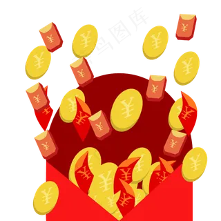 红色优惠券红包金币