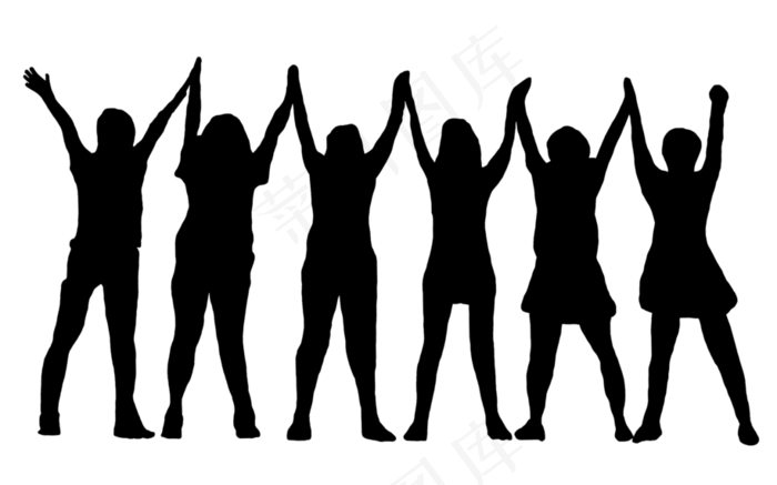 毕业季黑色人物剪影