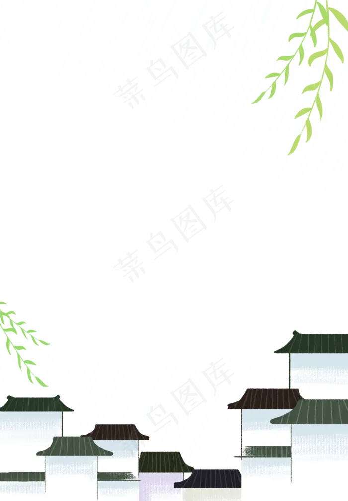 二十四节气谷雨边框,免抠元素(2292X3296(DPI:300))psd模版下载
