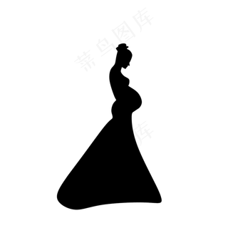 母亲节怀孕妈妈剪影