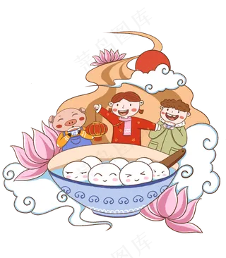 元宵节吃汤圆的人和猪
