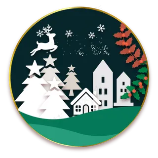 圣诞节立体剪纸装饰,免抠元素