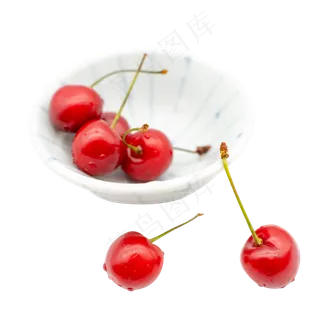 樱桃水珠车厘子水果实物拍摄