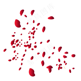 飘零鲜艳红玫瑰花瓣