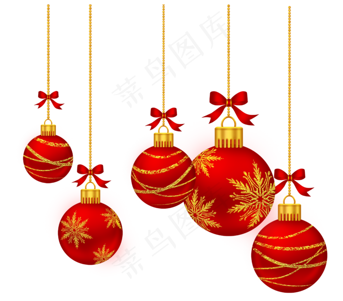 圣诞装饰彩球烫金,免抠元素