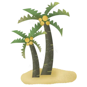 春天椰树椰子叶子绿色植物