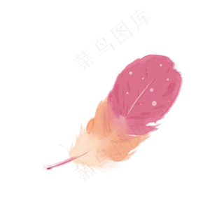 红色暖色水彩装饰羽毛
