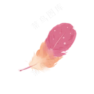 红色暖色水彩装饰羽毛