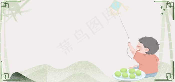 清明踏青文艺古风绿色banner