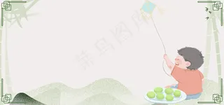 清明踏青文艺古风绿色banner