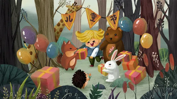 儿童节厚涂装饰画