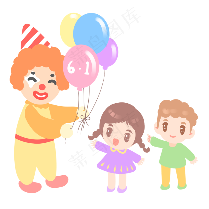 小丑给孩子发气