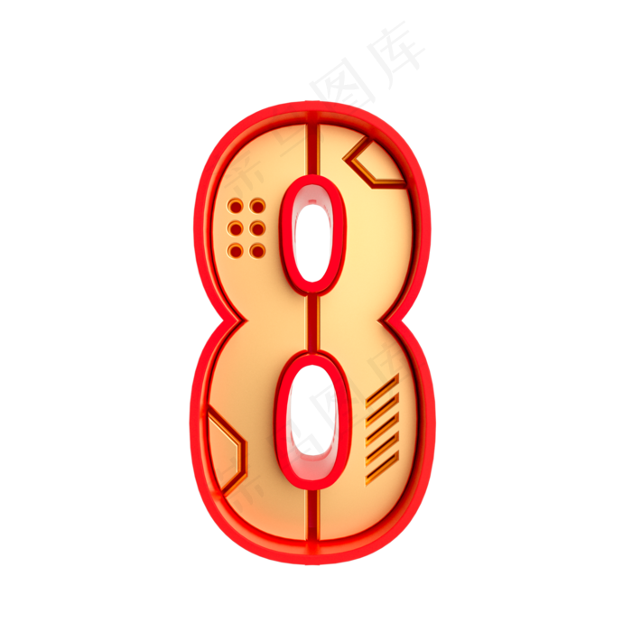 红金风倒计时周年庆数字8(2000X2000(DPI:300))psd模版下载