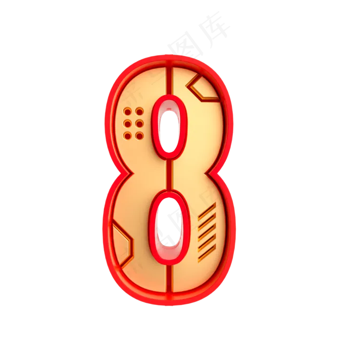 红金风倒计时周年庆数字8(2000X2000(DPI:300))psd模版下载