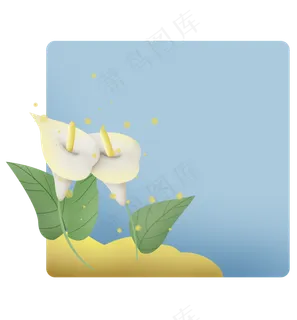 马蹄莲方形标题框