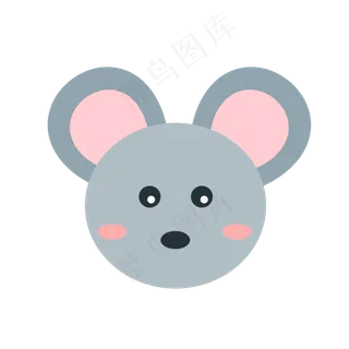 小老鼠动物元素头像手机矢量图标,免抠元素