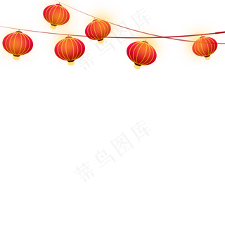 春节红色灯笼,免抠元素