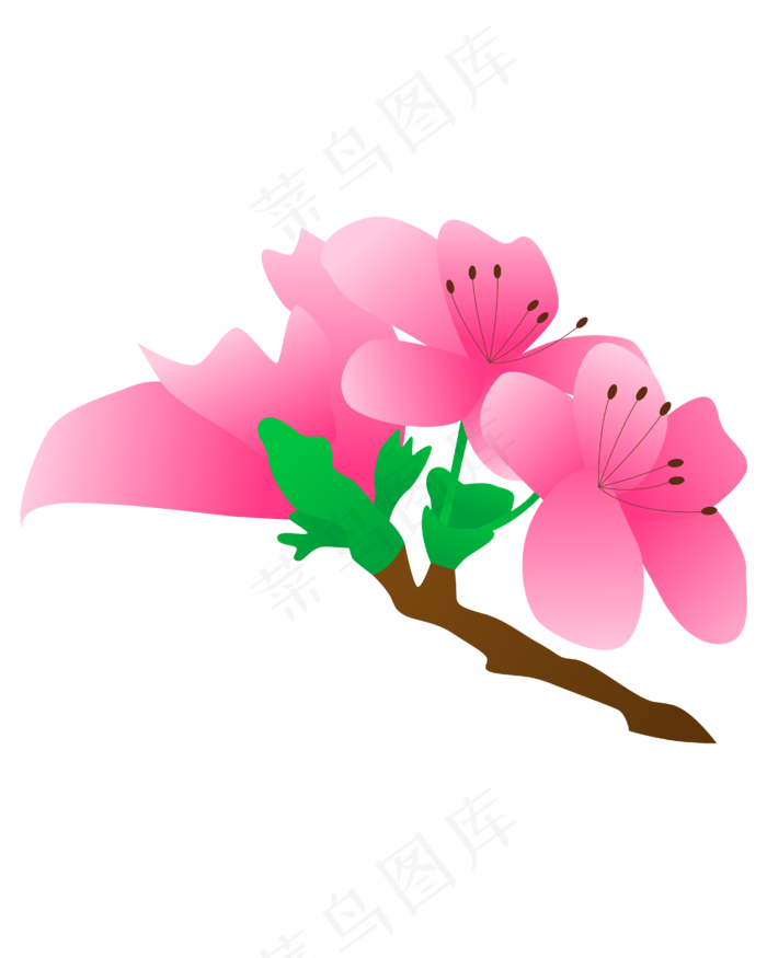 矢量免扣卡通梅花