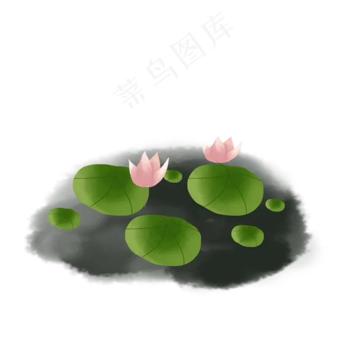 彩色荷花png素材(2000X2000(DPI:300))psd模版下载
