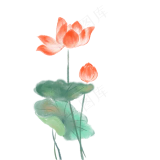 荷花小清新夏天免抠元素