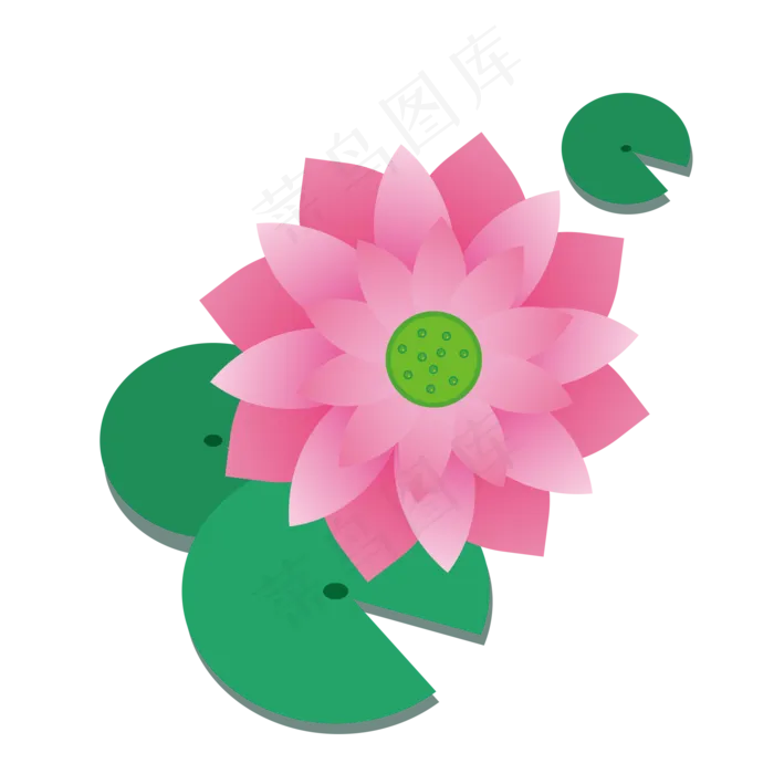 二十四节气之大暑荷叶荷花矢量图(2000X2000(DPI:300))psd模版下载