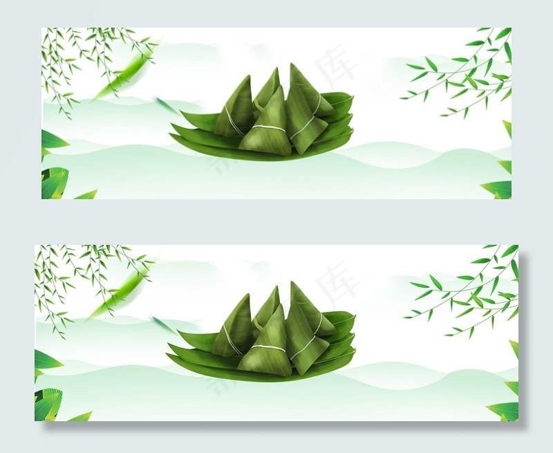 青色渐变淡雅端午节海报背景