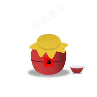 中国风清明节酒坛子