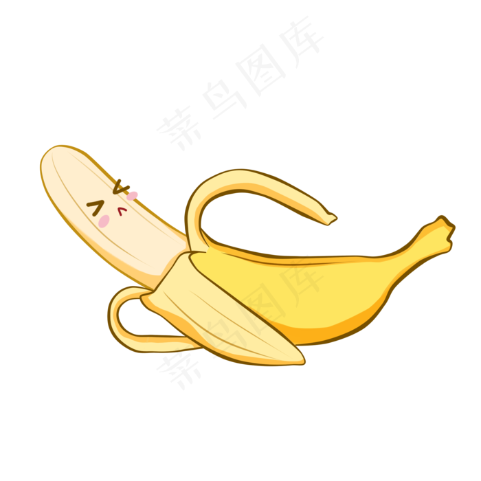 剥皮的水果香蕉表情包(2000X2000(DPI:300))psd模版下载