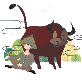 二十四节气清明节气牧童放牛