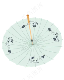 矢量卡通油纸雨伞,免抠元素