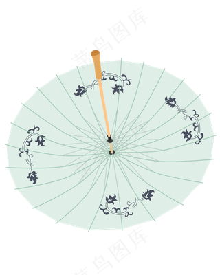 矢量卡通油纸雨伞,免抠元素